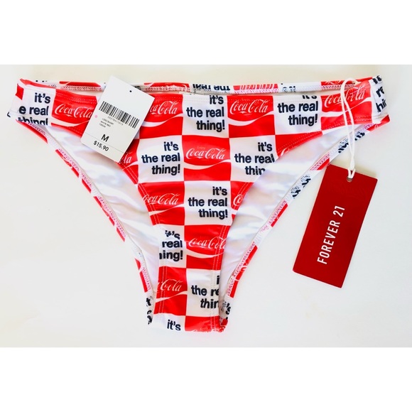 Forever 21 Coca Cola Bikini Bottom NWT Size M - Picture 3 of 4